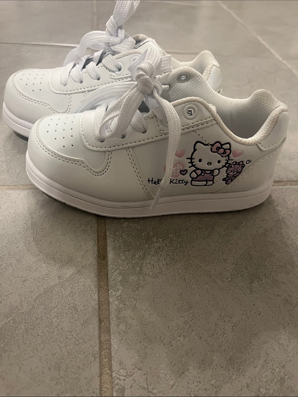Hello Kitty White Sneakers with Pink Details